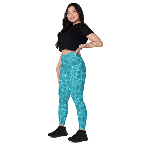 Aqua Waters Rash Guard Pants Leggings With Pockets UPF 50+